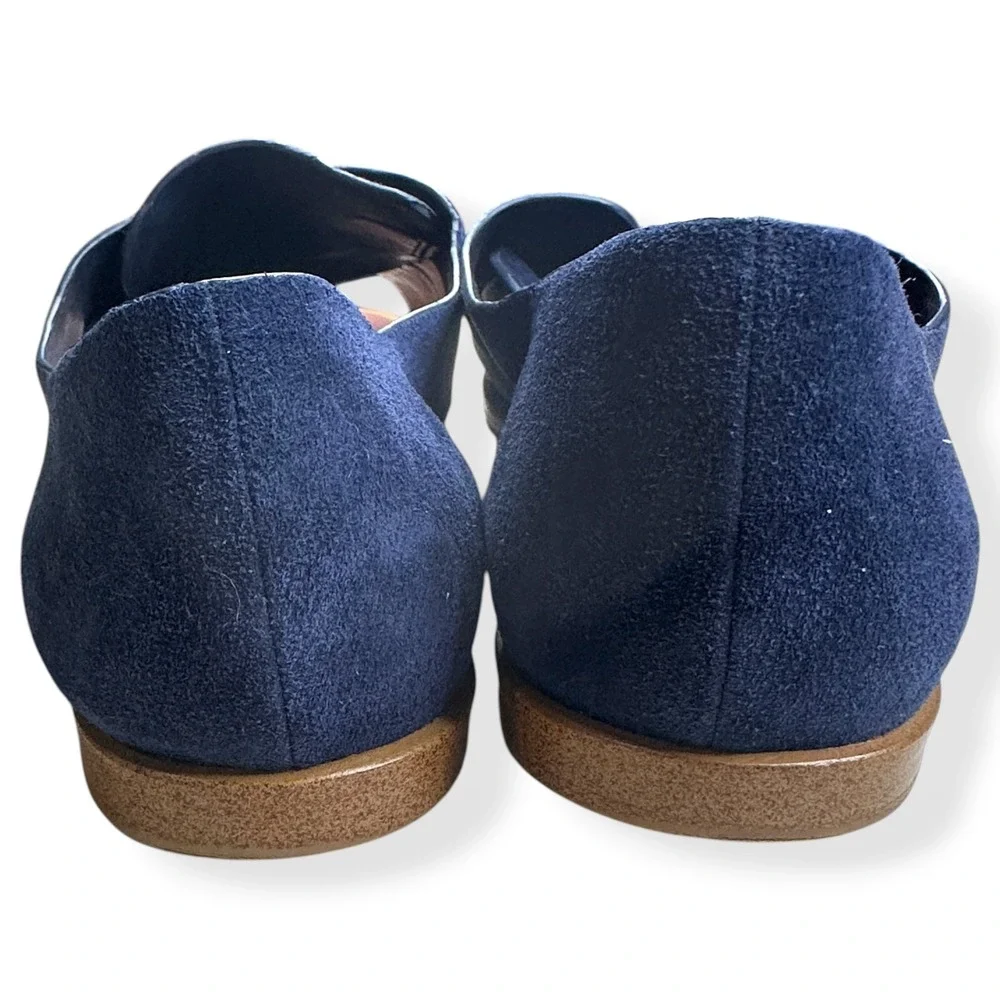 1.STATE Cassidee Sandals Suede Navy Blue Peep Toe Minimalist Women‎ 8.5M